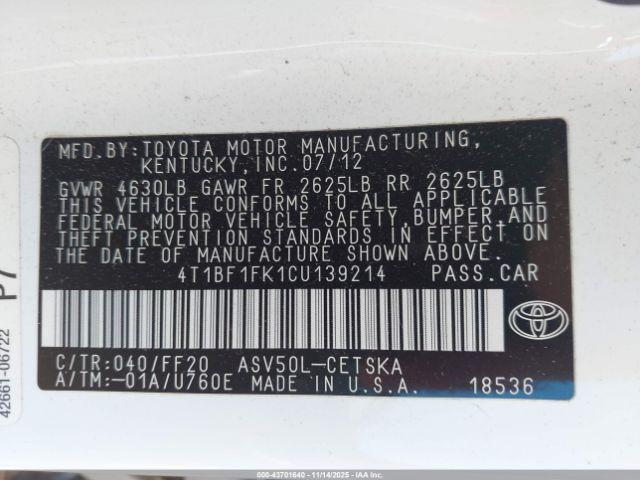 Toyota Camry Se Image 5